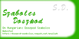 szabolcs doszpod business card